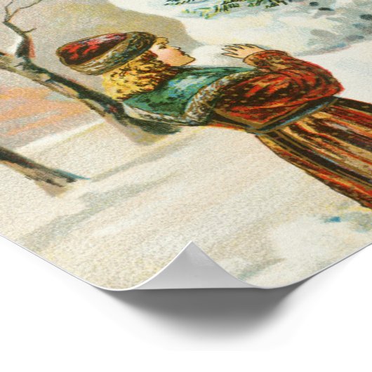 Eine frohe Weihnachtskunst Vintag Poster (Ecke)