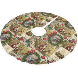Eine frohe Weihnachtszeit Polyester Weihnachtsbaumdecke