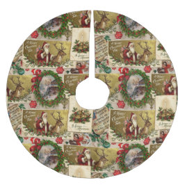 Eine frohe Weihnachtszeit Polyester Weihnachtsbaumdecke