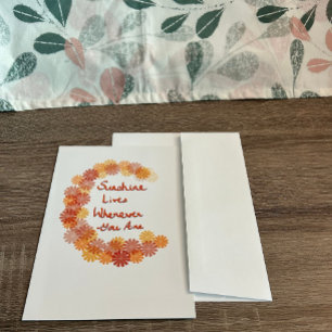 Eine fröhliche bunte Blumen-Garlanden-Grußkarte Dankeskarte