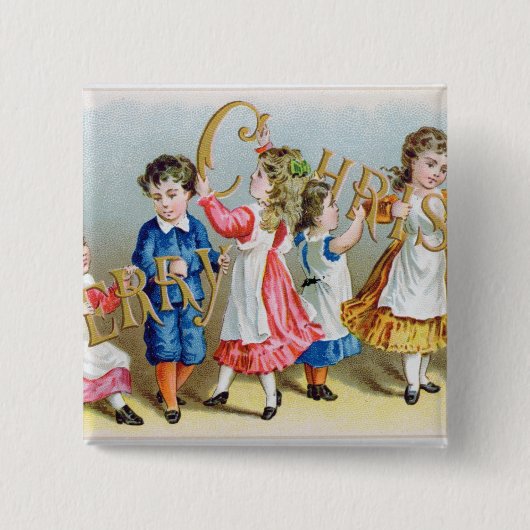 Eine fröhliche Christmas', viktorianische Button (Vorderseite)