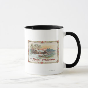 Eine fröhliche ChristmasA Land-Szene Tasse