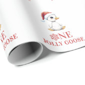 Eine fröhliche Gans moderne Dezember Erstgeburtsta Geschenkpapier (Rolleneckpunkt)