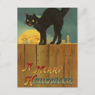 Eine fröhliche Halloween-Grußkarte mit einer unhei Postkarte