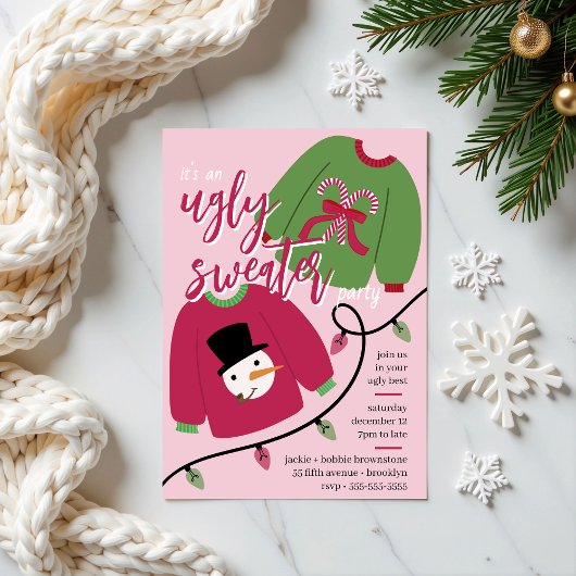 Eine fröhliche hässliche Weihnachtspullover-Feier- Einladung
