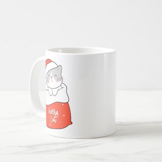 Eine fröhliche Katze Kaffeetasse (Vorderseite Links)