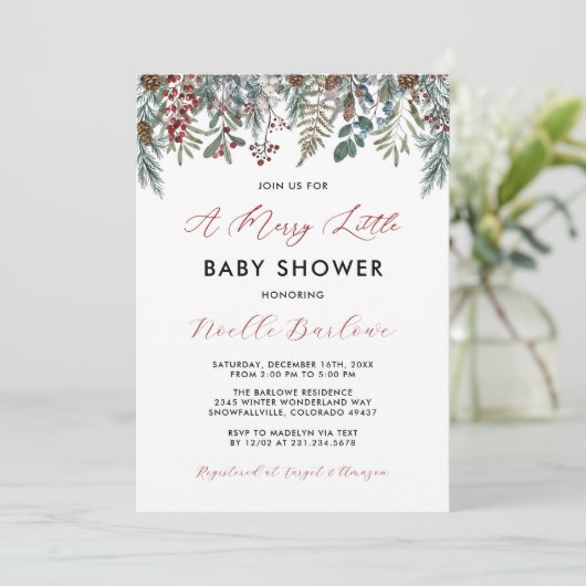 Eine fröhliche kleine Baby-Dusche im Winter-Einlad Einladung (Stehend Vorderseite)