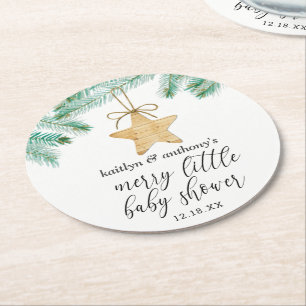 Eine fröhliche kleine Babyparty Runder Pappuntersetzer