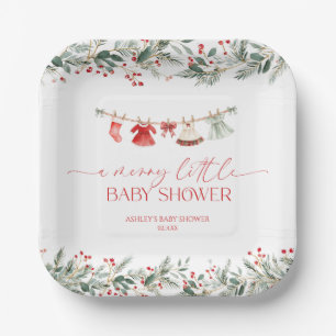 Eine fröhliche kleine Babyparty Weihnachten Babypa Pappteller