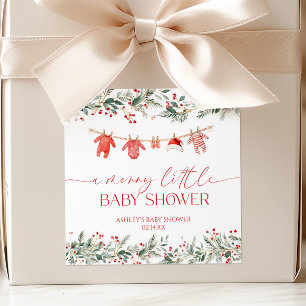Eine fröhliche kleine Babyparty Weihnachten Babypa Quadratischer Aufkleber