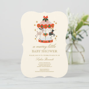 Eine fröhliche kleine Babyparty-Weihnachtskarussel Einladung