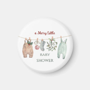Eine fröhliche kleine Babyparty-Weihnachtskleidung Magnet