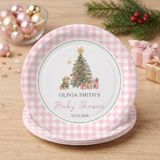 Eine fröhliche kleine Weihnachts-Baby-Party Pappteller