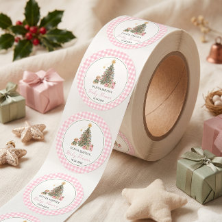 Eine fröhliche kleine Weihnachts-Baby-Party Runder Aufkleber