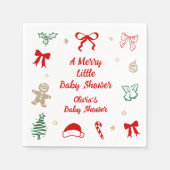 Eine fröhliche kleine Weihnachts-Baby-Party Serviette (Vorderseite)