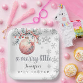 Eine fröhliche kleine Weihnachts-Ball-Winter-Babyd Pappteller (Party)