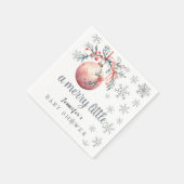 Eine fröhliche kleine Weihnachts-Ball-Winter-Babyd Serviette (Ecke)