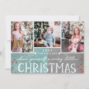 Eine fröhliche kleine Weihnachtsfamilien-Fotocolla Feiertagskarte