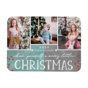 Eine fröhliche kleine Weihnachtsfamilien-Fotocolla Magnet