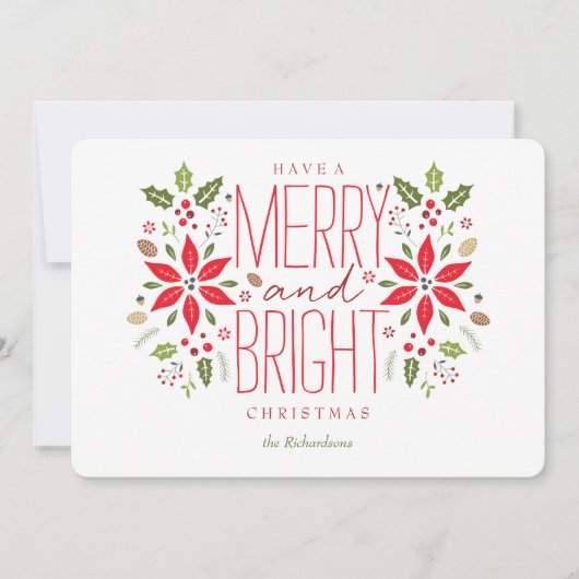 Eine fröhliche und helle Weihnachtskarte Feiertagskarte (Vorderseite)