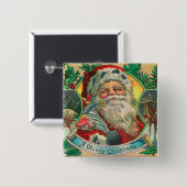 Eine fröhliche Weihnachts- und Rentierszene Button (Vorne & Hinten)