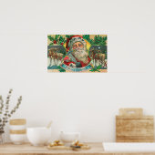 Eine fröhliche Weihnachts- und Rentierszene Poster (Küche)