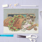 Eine fröhliche Weihnachtskatze in der Post Seidenpapier (Handwerk)