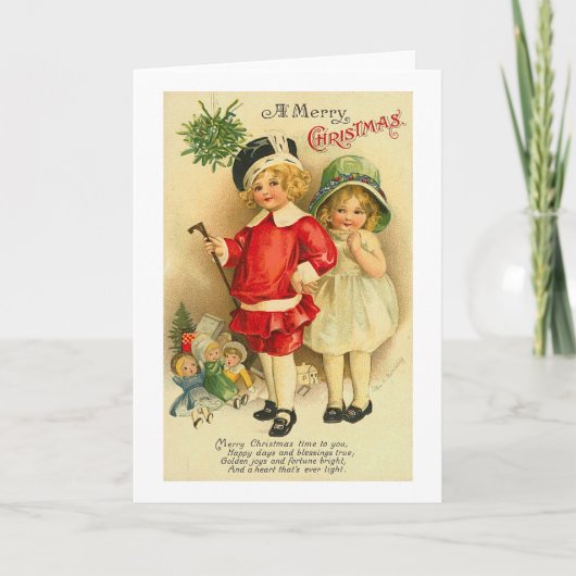Eine fröhliche Weihnachtskinderkarte Feiertagskarte (Vorderseite)