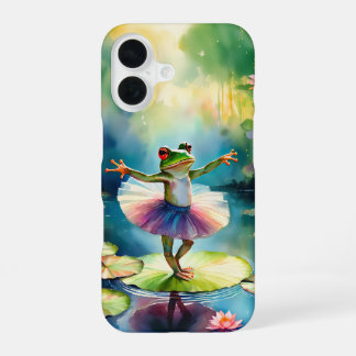 Eine Froschballerina tanzt auf einem Lotusblatt in iPhone 16 Hülle
