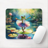 Eine Froschballerina tanzt auf einem Lotusblatt in Mousepad (Mit Mouse)