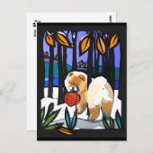 EINE FRÜH-SCHNEE-Chow-Postkarte Postkarte (Vorne/Hinten)