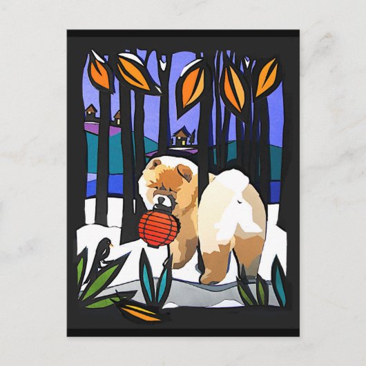 EINE FRÜH-SCHNEE-Chow-Postkarte Postkarte (Vorderseite)