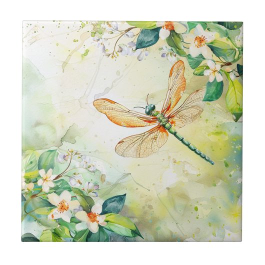 Eine Frühling-Libelle Fliese (Vorderseite)