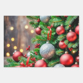 Eine Funktion mit roten und silbernen Borgen Geschenkpapier Set (Vorderseite 3)