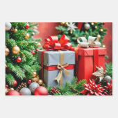 Eine Funktion mit roten und silbernen Borgen Geschenkpapier Set (Vorderseite 2)