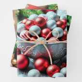 Eine Funktion mit roten und silbernen Borgen Geschenkpapier Set (Beispiel)