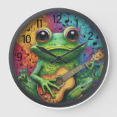 Eine Funky Froschsperre Große Wanduhr (Vorderseite)
