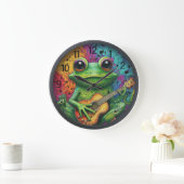 Eine Funky Froschsperre Große Wanduhr (Zuhause)