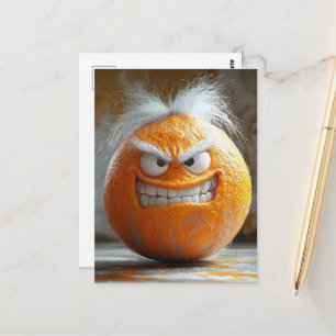 Eine furchteinflößende wütende Orange Postkarte