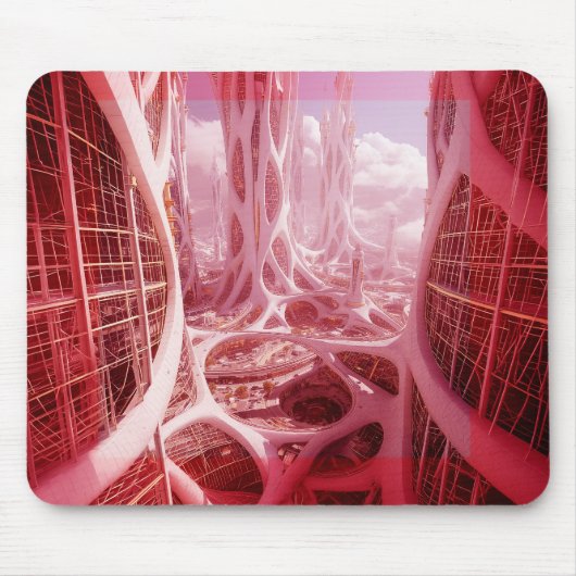 Eine futuristische fraktale Stadt Mousepad (Vorne)