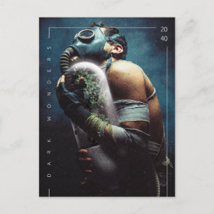 Eine futuristische Sauerstoffmaske der Pflanze Dun Postkarte