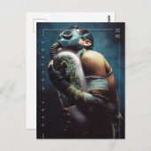 Eine futuristische Sauerstoffmaske der Pflanze Dun Postkarte (Vorne/Hinten)