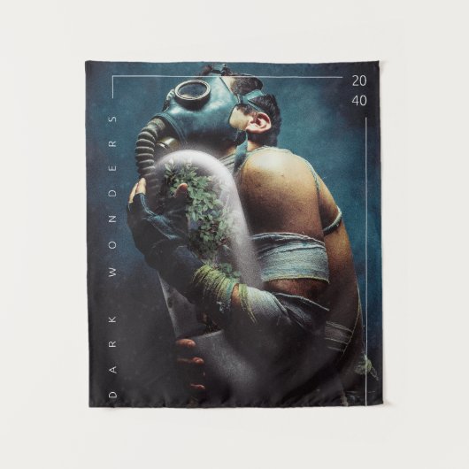 Eine futuristische Sauerstoffmaske der Pflanze Dun Wandteppich (Vorderseite)