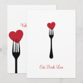 Eine Gabel in meiner Valentineinladung halten Einladung (Vorne/Hinten)