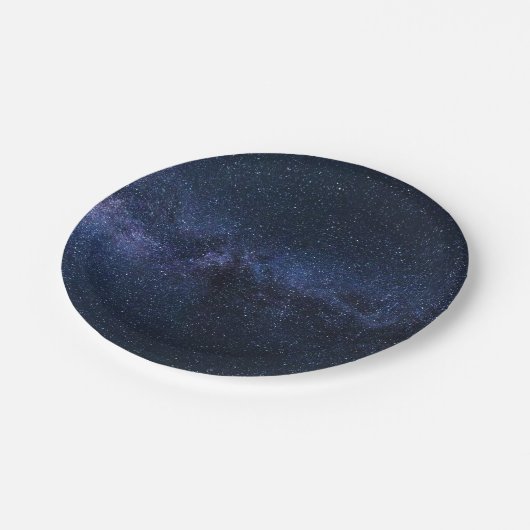 Eine Galaxie der Sterne am Nachthimmel Pappteller (Schrägansicht)