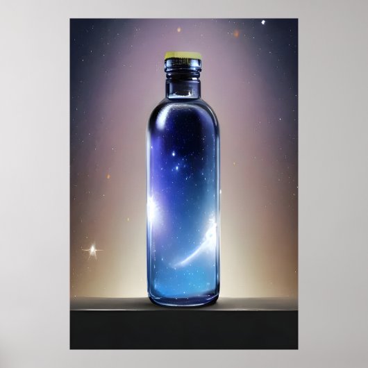 Eine Galaxie in einer Flasche | AI Art Poster (Vorne)