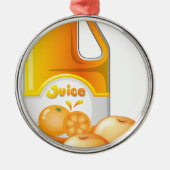 Eine Gallone Orangensaft Silbernes Ornament (Vorne)