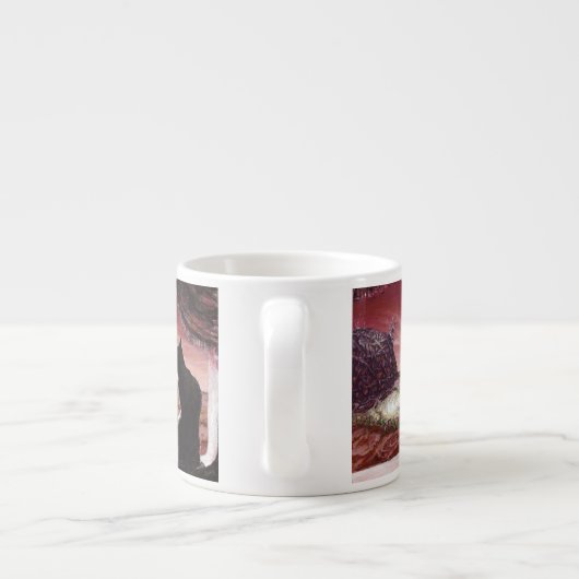 Eine ganz neue Welt - SciFi - Katze auf Mars Espressotasse (Rückseite)