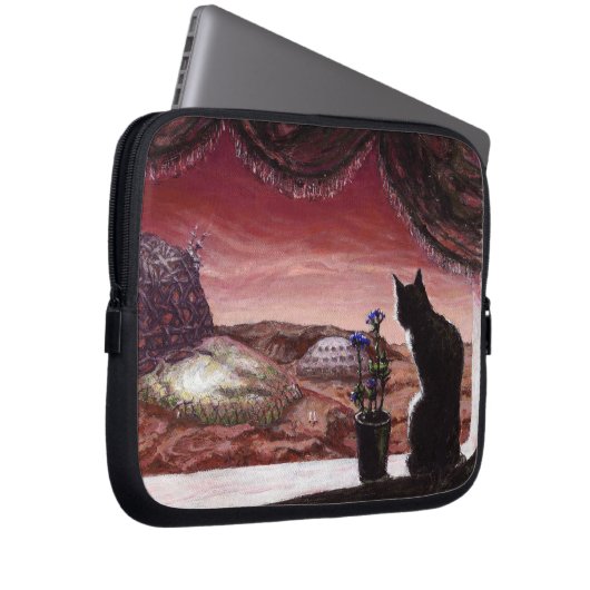 Eine ganz neue Welt - SciFi - Katze auf Mars Laptopschutzhülle (Vorne Rechts)