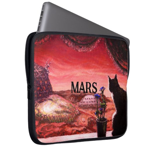 Eine ganz neue Welt - SciFi - Katze auf Mars Laptopschutzhülle (Vorne Rechts)